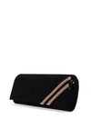 Emis Suede Diamante Clutch Bag, Black & Gold