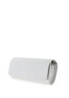 Emis Leather Pebbled Glitter Clutch Bag, White silver