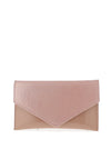 Emis Leather Iridescent Envelope Clutch Bag, Nude Pink