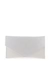 Emis Leather Envelope Clutch Bag, White Pearl