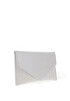 Emis Leather Envelope Clutch Bag, White Pearl