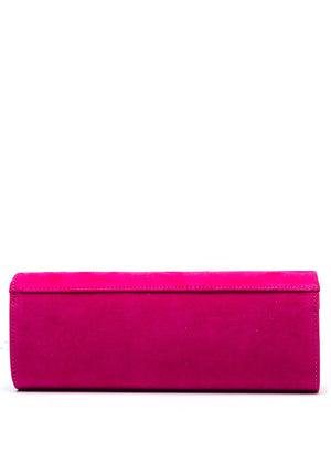 Emis Suede Clutch Bag, Pink