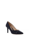 Emis Nubuck Leather High Heeled Court Shoes, Navy