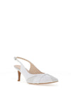 Emis Leather Contrast Panel Sling Back Court Shoes, White