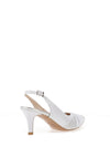 Emis Leather Contrast Panel Sling Back Court Shoes, White