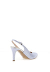 Emis Leather Sling Back Heeled Court Shoes, Blue