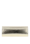 Emis Leather Embellished Brooch Clutch Bag, Gold