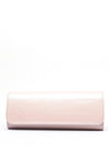 Emis Leather Fold Over Cylinder Clutch Bag, Pink