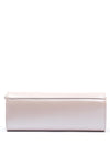 Emis Leather Fold Over Cylinder Clutch Bag, Pearl Pink