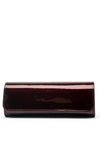 Emis Leather Fold Over Cylinder Clutch Bag, Wine