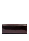 Emis Leather Fold Over Cylinder Clutch Bag, Wine
