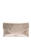 Emis Glitter Effect Leather Envelope Clutch Bag, Rose Gold
