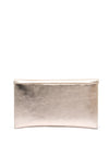 Emis Glitter Effect Leather Envelope Clutch Bag, Rose Gold