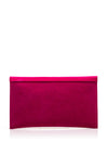 Emis Suede Leather Envelope Clutch Bag, Pink