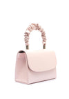 Emis Leather Ruched Handle Pearl Grab Bag, Pink