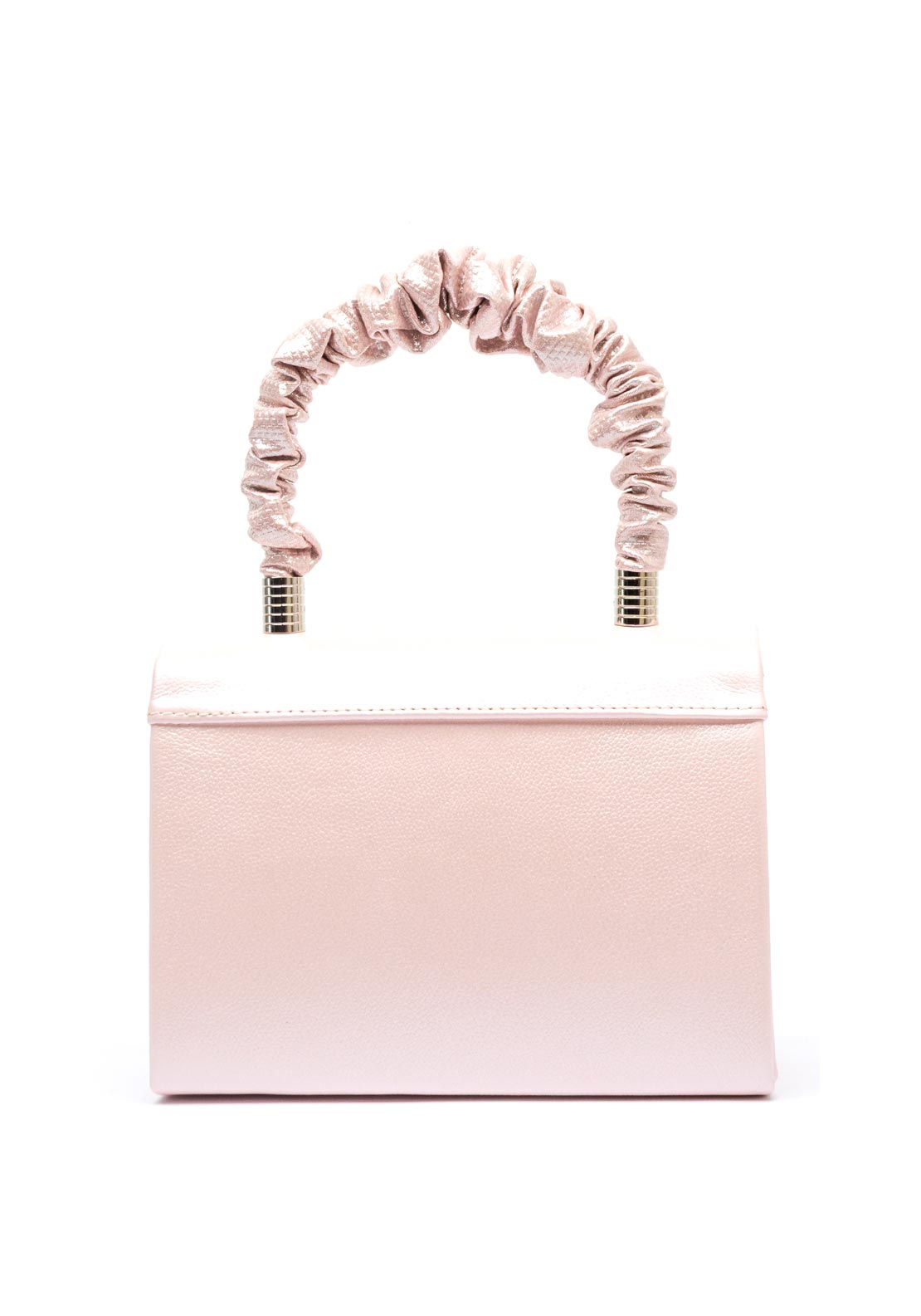 Emis Leather Ruched Handle Pearl Grab Bag, Pink