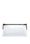 Emis Leather Envelope Clutch Bag, White & Black