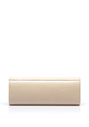 Emis Leather Shimmer Contrast Clutch Bag, Black & Beige