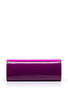 Emis Suede Patent Clutch Bag, Fuchsia & Orange