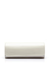 Emis Leather Pearlescent Clutch Bag, Ecru