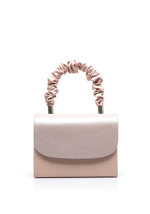 Emis Leather Shimmer Grab Bag, Pearl Pink