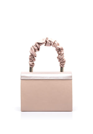 Emis Leather Shimmer Grab Bag, Pearl Pink