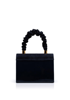 Emis Patent Leather Grab Bag, Navy