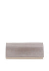 Emis Leather Glitter Crosshatch Clutch Bag, Silver Chalice