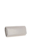 Emis Leather Metallic Clutch Bag, Silver