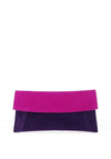 Emis Suede Colour Block Clutch Bag, Fuchsia