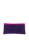 Emis Suede Colour Block Clutch Bag, Fuchsia