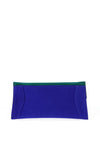 Emis Suede Colour Block Clutch Bag, Cobalt