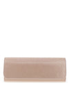 Emis Leather Shimmering Clutch Bag, Blush