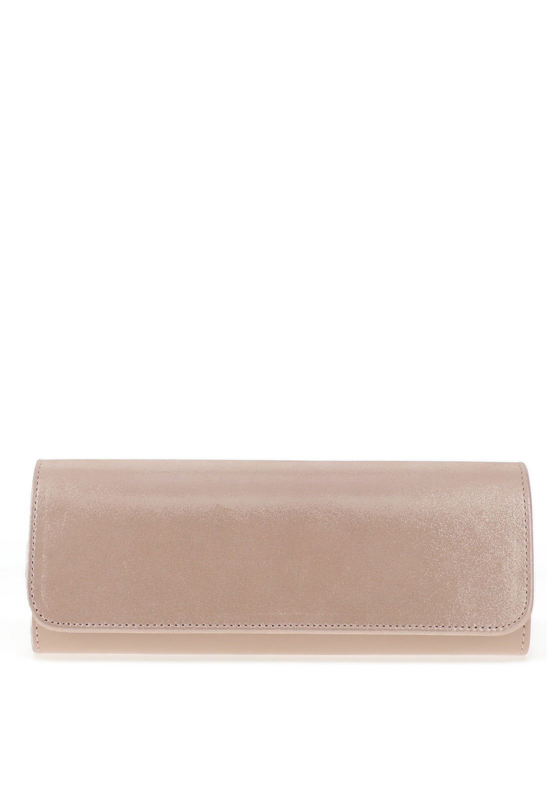 Emis Leather Shimmering Clutch Bag, Blush