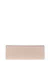 Emis Leather Pearl Shimmer Clutch Bag, Pearl Pink