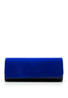 Emis Suede Patent Clutch Bag, Cobalt Blue