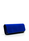 Emis Suede Patent Clutch Bag, Cobalt Blue