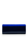 Emis Suede Patent Clutch Bag, Cobalt Blue