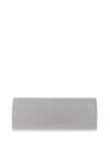 Emis Leather Pearlescent Clutch Bag, Grey