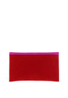 Emis Suede Envelope Colour Block Clutch Bag, Fuchsia