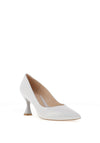 Emis Holographic Leather Court Heels, Silver