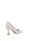 Emis Holographic Leather Court Heels, Silver