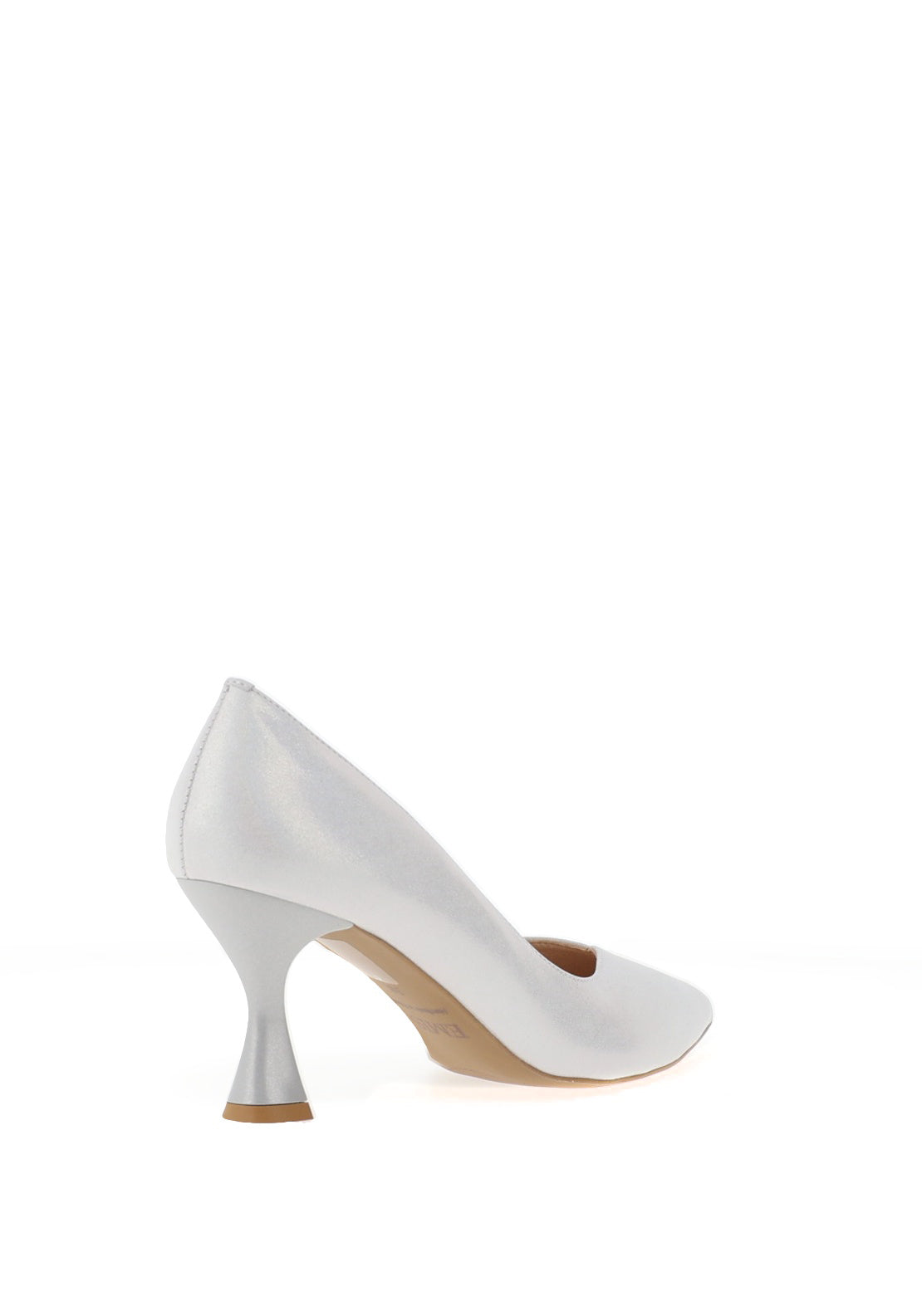 Emis Holographic Leather Court Heels, Silver