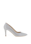 Emis Leather Court Shoes, Pearl Grey
