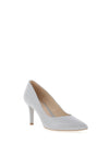 Emis Leather Court Shoes, Pearl Grey