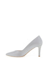 Emis Leather Court Shoes, Pearl Grey