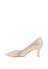 Emis Shimmer Mid Heel Court Shoes, Blush