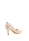 Emis Shimmer Mid Heel Court Shoes, Blush