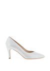 Emis Shimmer Streak Heel Court Shoes, White Silver