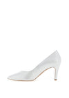 Emis Shimmer Streak Heel Court Shoes, White Silver